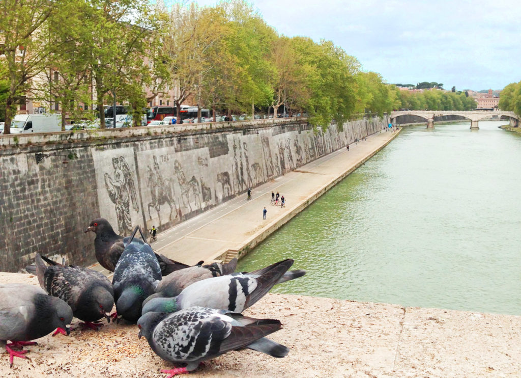 Triumphs and Laments: A Project for Rome Tiber River reverse graffiti