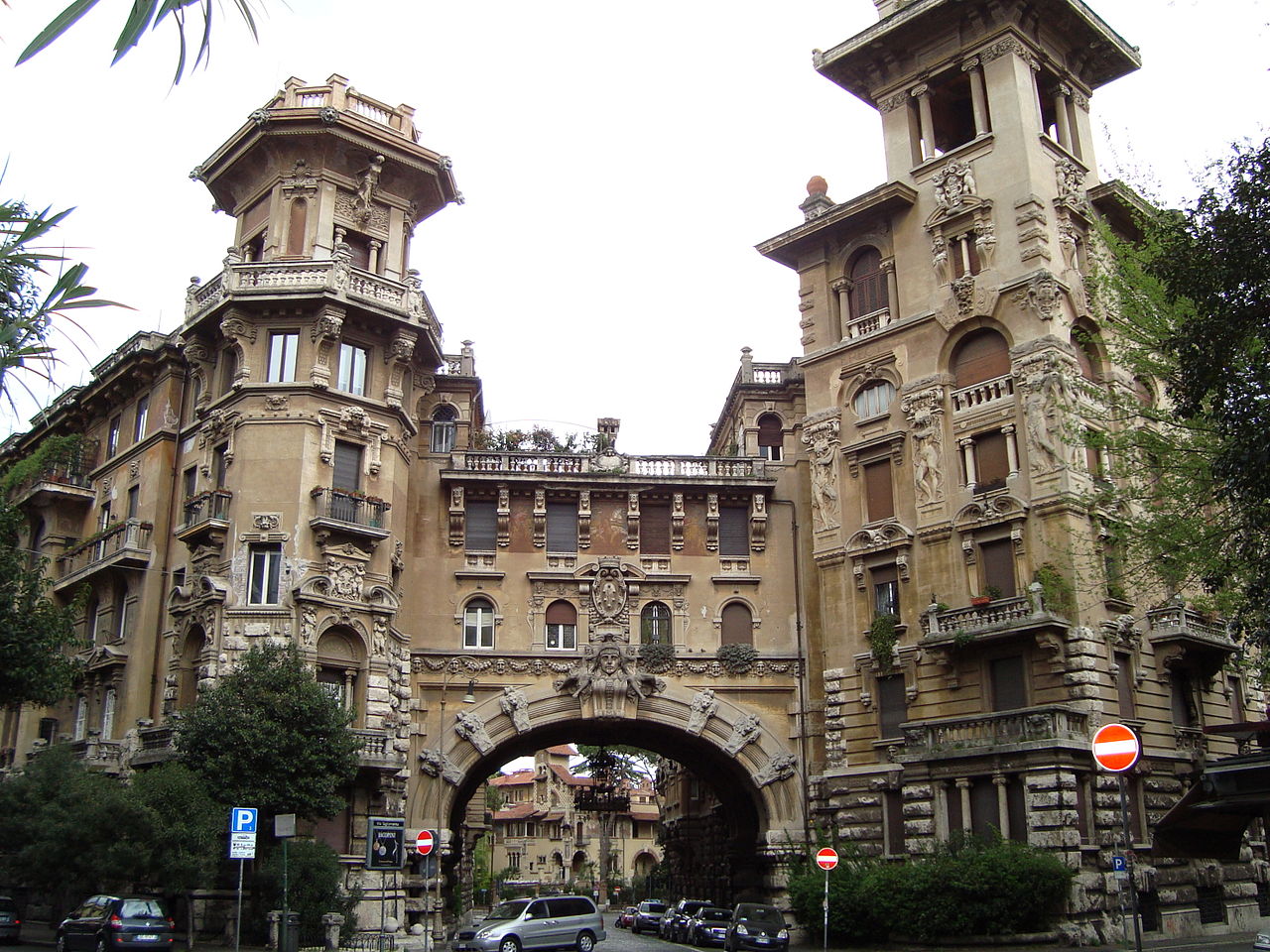 The quirky, disruptive architecture of the Coppedé area, within walking distance from Villa Borghese