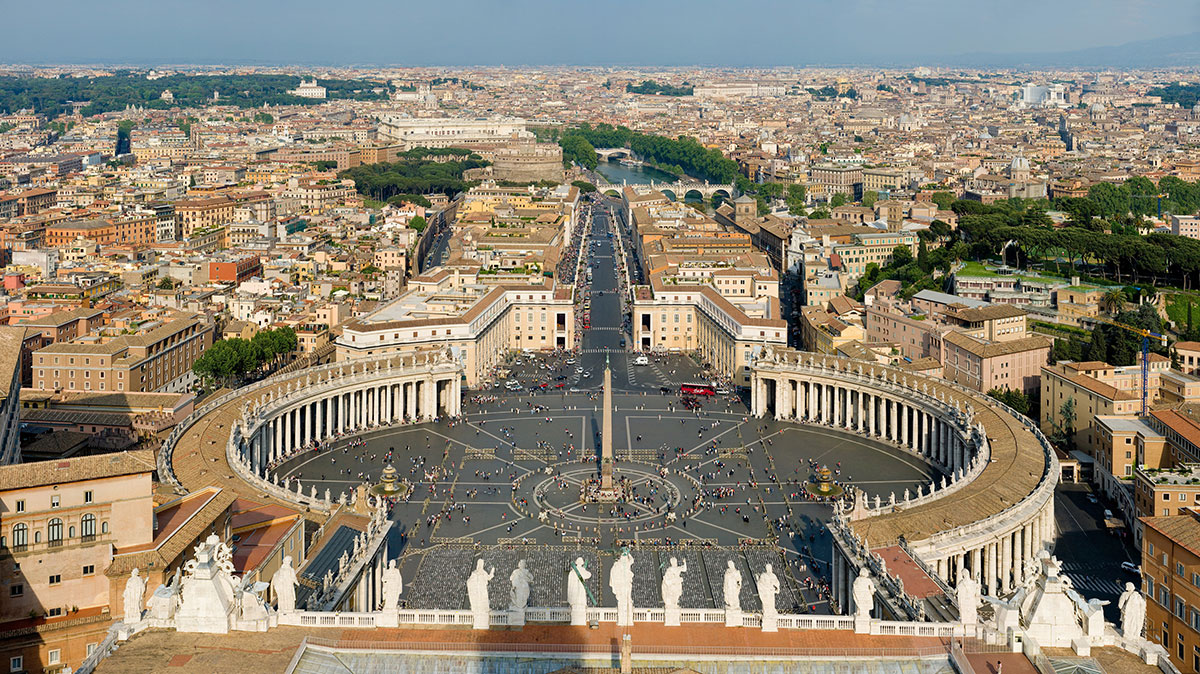 The unparalleled view of the city of Rome from the dome of St. Peter's Basilica