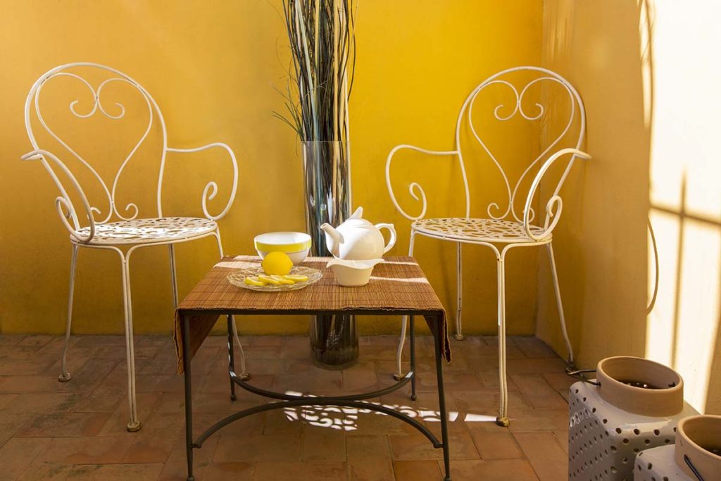 AP59 Condotti has a small balcony that's just perfect for afternoon tea