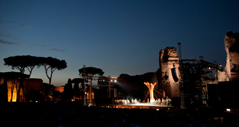 The Baths of Caracalla serve as a unique backdrop each summer for both the Rome Opera and international artists and entertainers